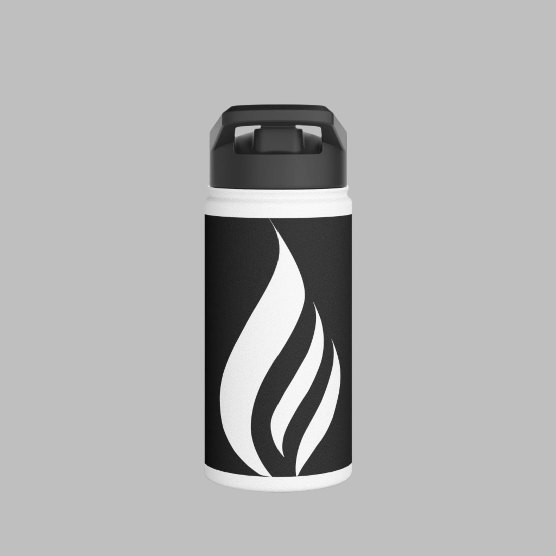 "Lit for purpose" flame logo water bottle 16oz