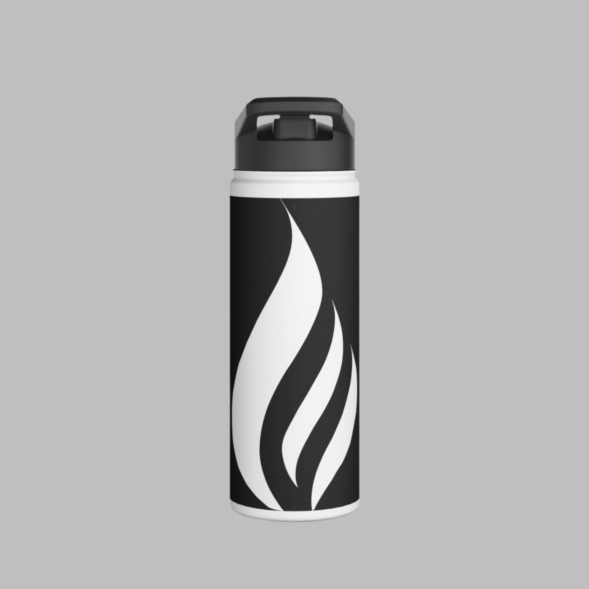 "Lit for purpose" flame logo water bottle 18oz