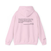 All Good Co. Essential Hoodie featuring the 'Believe In Yourself' message from the Dear Person Collection in pink on the back, inspiring confidence and positivity.